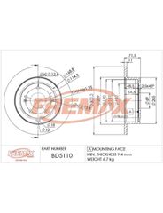 Disco Freio - Fremax - BD5110