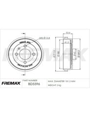 Tambor Freio - Fremax - BD5596
