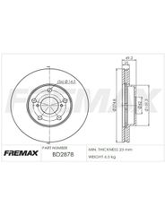 Disco Freio - Fremax - BD2878