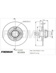Disco Freio - Fremax - BD5006