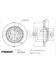 Disco Freio - Fremax - BD3344