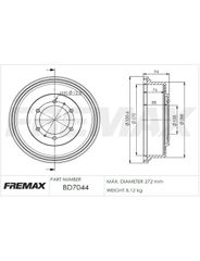 Tambor Freio - Fremax - BD7044