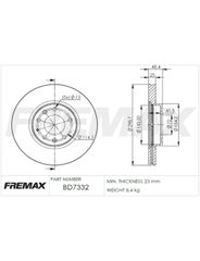 Disco Freio - Fremax - BD7332