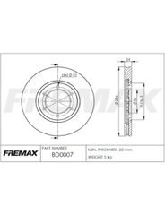 Disco Freio - Fremax - BD0007
