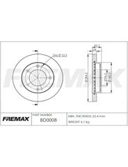 Disco Freio - Fremax - BD0008