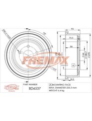 Tambor Freio - Fremax - BD6537