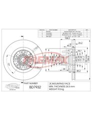 Disco Freio - Fremax - BD7932KT
