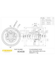 Tambor Freio - Fremax - BD4038