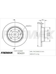 Disco Freio - Fremax - BD6251