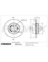 Disco Freio - Fremax - BD3106