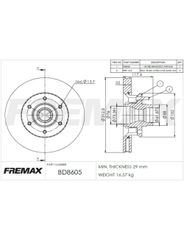 Disco Freio - Fremax - BD8605