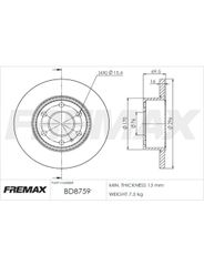 Disco Freio - Fremax - BD8759