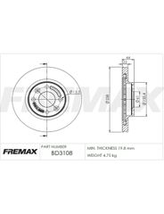 Disco Freio - Fremax - BD3108